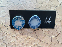 Load image into Gallery viewer, cyanotype ceramic earrings
