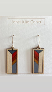 hand painted wood earrings