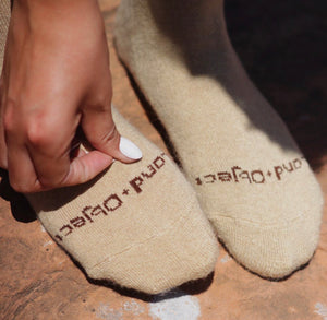 Camel hair knee socks